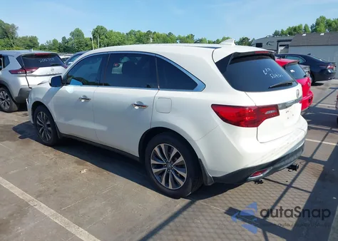 2016 Acura Mdx Technology Acurawatch Plus Packages/Technology Package из США, поврежденный, VIN 5FRYD4H45GB014895